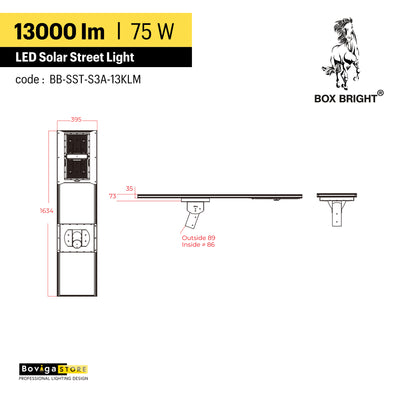 13000 lm ~ โคมไฟถนนโซล่าเซลล์ รุ่น Star Light | ความสูงติดตั้งแนะนำ 8 - 10 เมตร