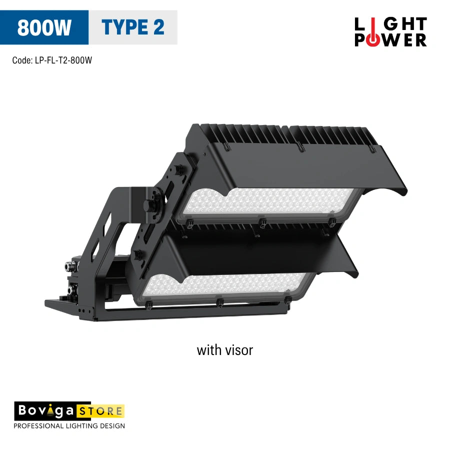 800W รุ่น TYPE 2 โคมไฟสปอร์ตไลท์ LED Flood Light | แบรนด์ LIGHT POWER