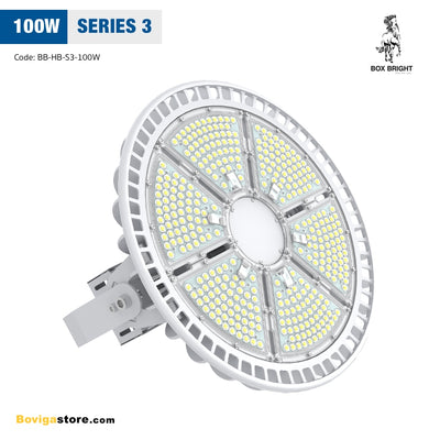 โครงสร้างแข็งแรง ติดตั้งง่ายหลากหลายรูปแบบ ~ โคมไฟไฮเบย์ LED 100W รุ่น Series 3 แบรนด์ BOX BRIGHT
