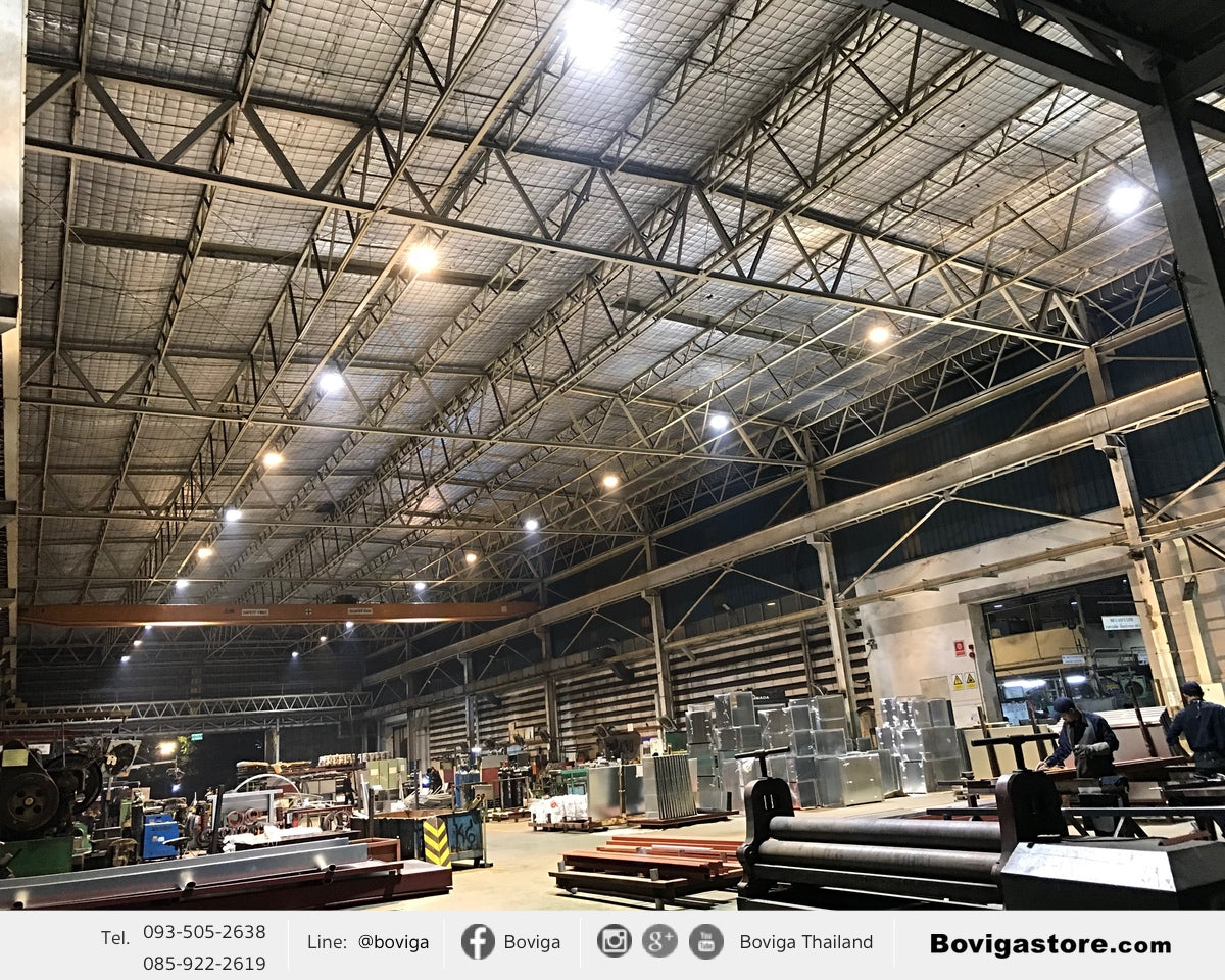 การออกแบบแสงสว่างในโรงงานอุตสาหกรรม ด้วยโคมไฟ LED High Bay 300W รุ่น Series 8