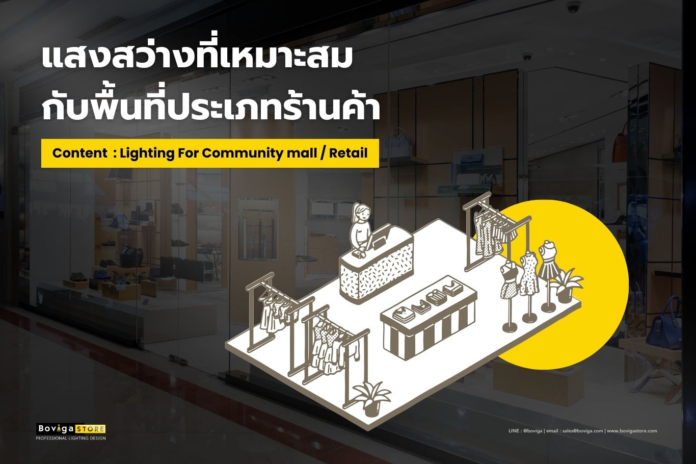 แสงสว่างที่เหมาะสมกับพื้นที่ประเภทร้านค้า | Lighting For Community mall / Retail