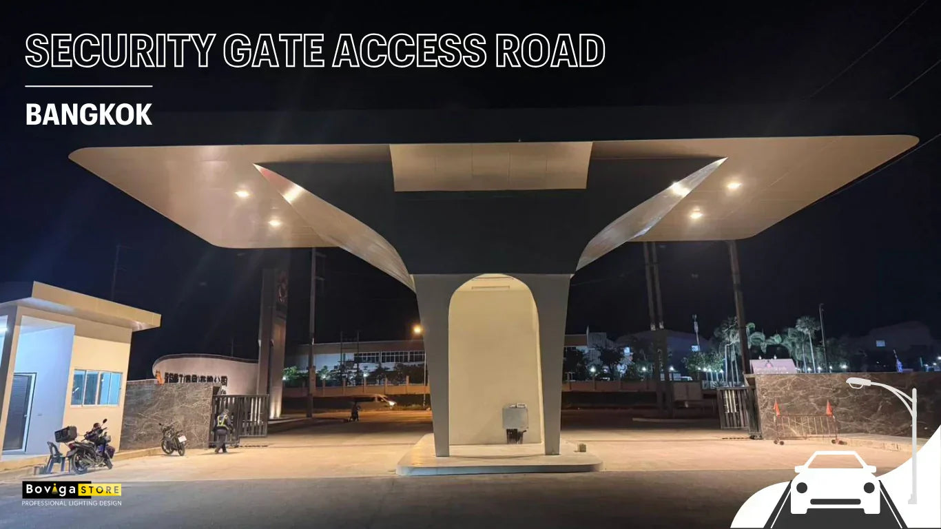 ทางเข้า–ออกบริเวณป้อมรักษาความปลอดภัย - LED Canopy Light รุ่น TYPE 1A