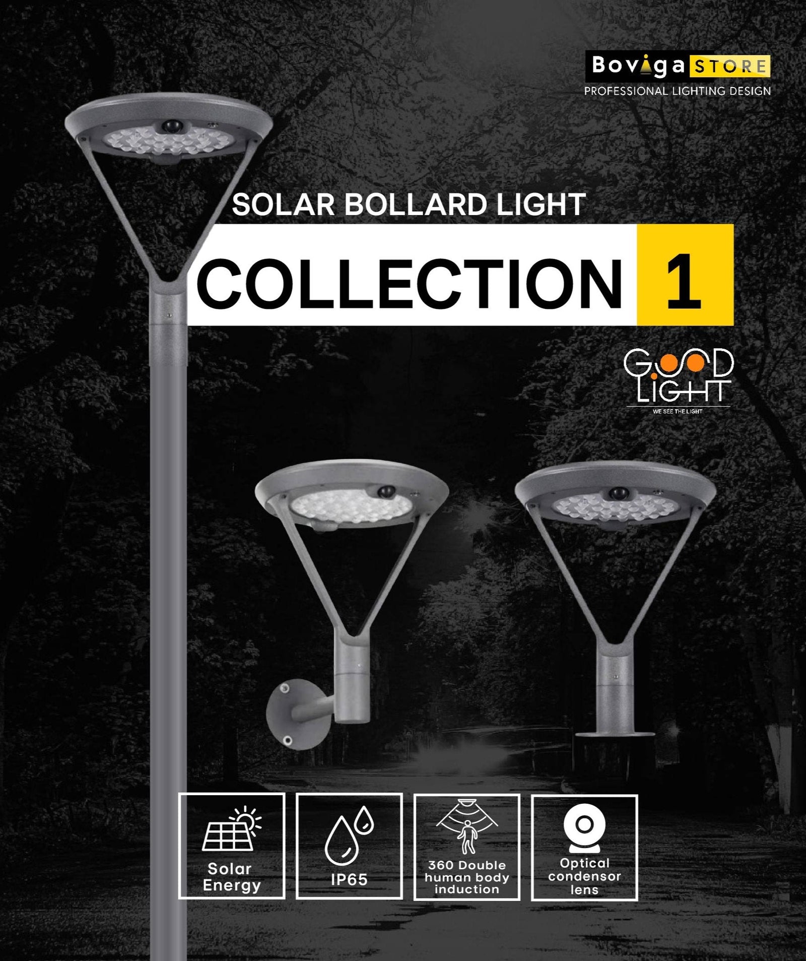 Solar Bollard Light Collection 1 | โคมไฟหัวเสาโซล่าเซลล์ | แบรนด์ Good Light
