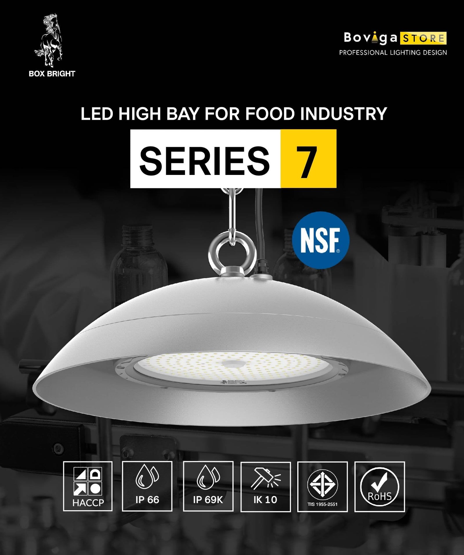 SERIES 7 | LED HIGH BAY | โคมไฟ ไฮเบย์ LED สำหรับอุตสาหกรรมอาหาร