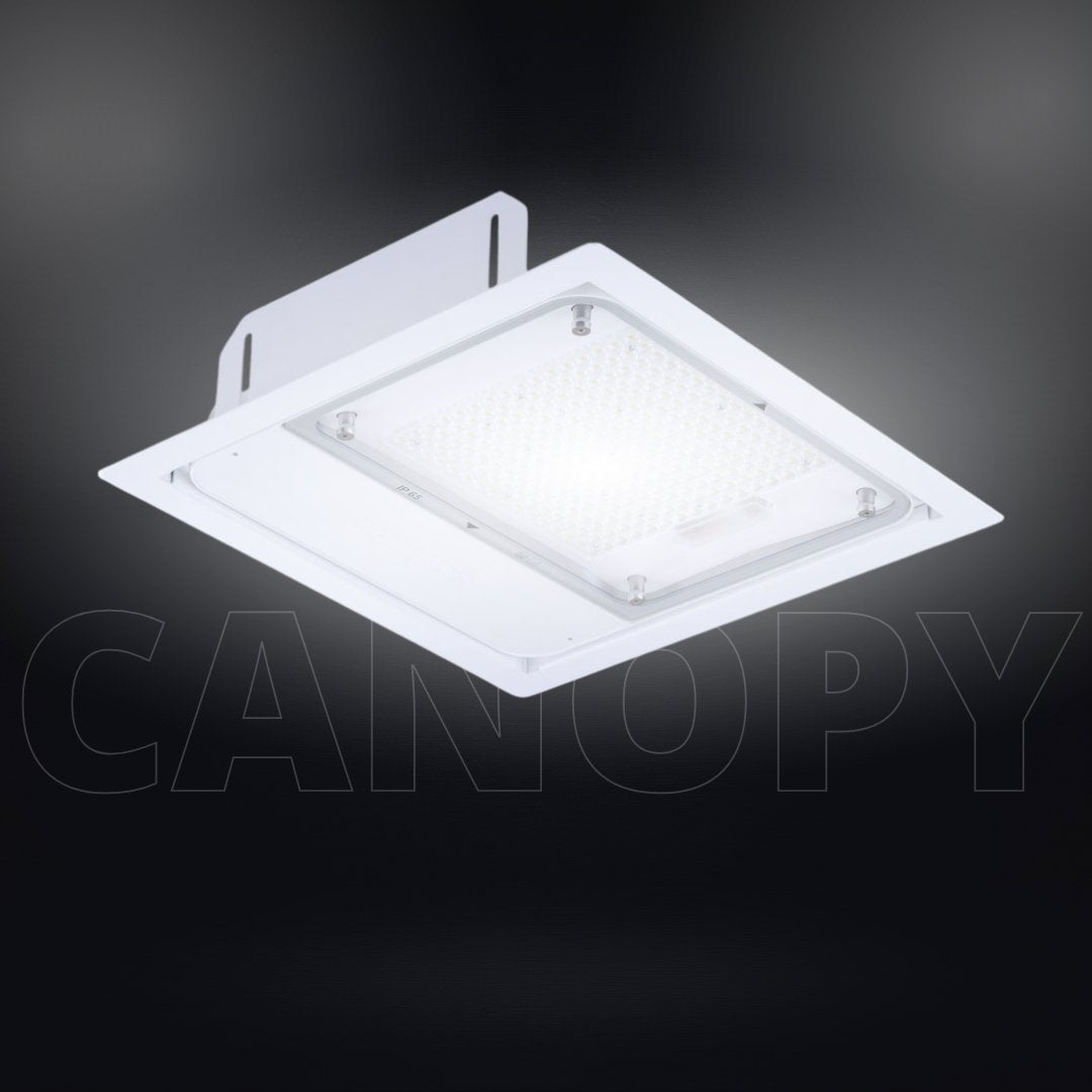 โคมไฟปั้มน้ำมัน LED | ไฮเบย์ LED ฝังฝ้า | LED Canopy