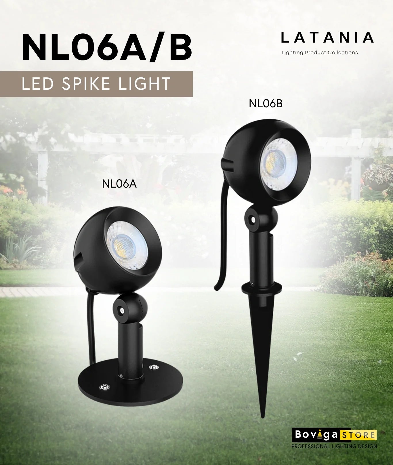 NL06 | โคมไฟปักดิน LED สำหรับส่องต้นไม้ ทางเดิน
