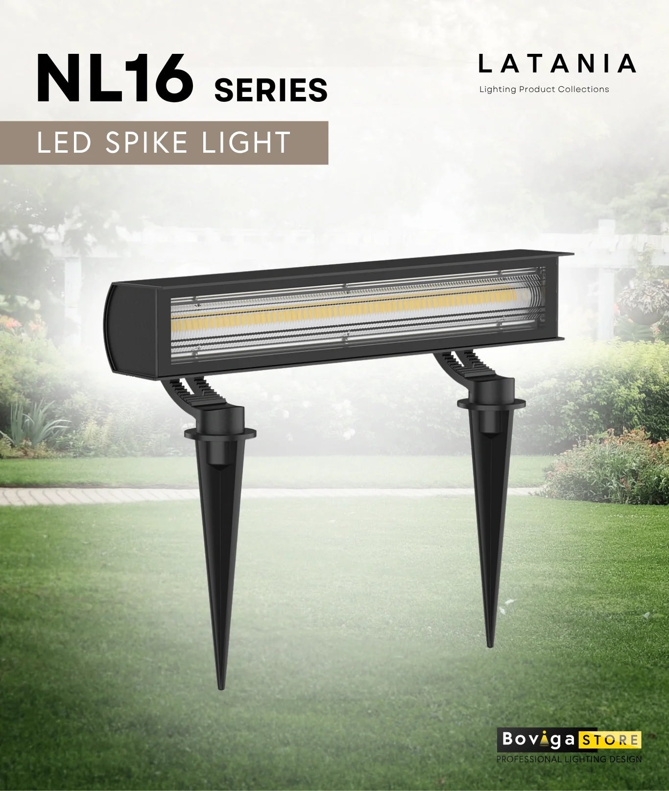 NL16 | โคมไฟปักดิน LED แสงกว้าง สำหรับส่องต้นไม้ พุ่มไม้แนวยาว และทางเดิน