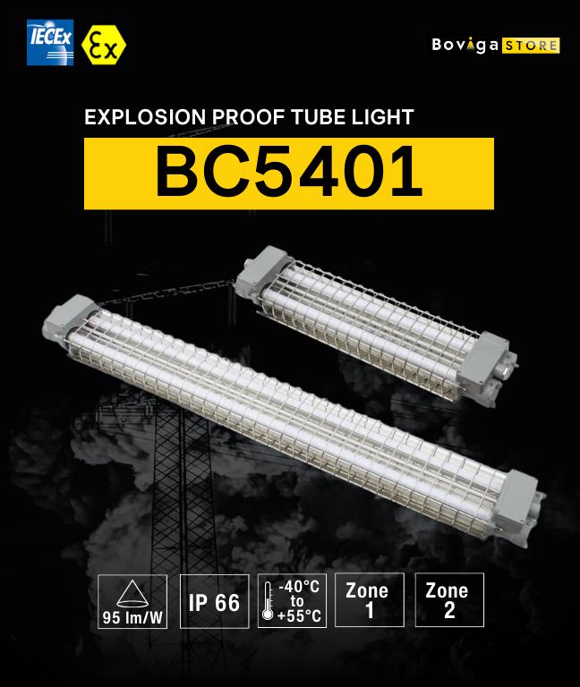 โคมไฟกันระเบิด LED สำหรับหลอดไฟ T8 | Explosion Proof Tube Light รุ่น BC5401