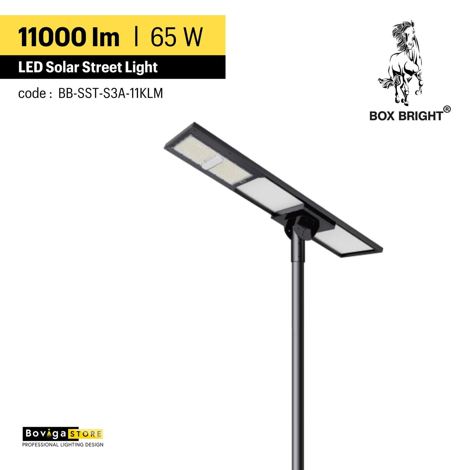 11000 lm ~ โคมไฟถนนโซล่าเซลล์ รุ่น Star Light | ความสูงติดตั้งแนะนำ 8-10 เมตร