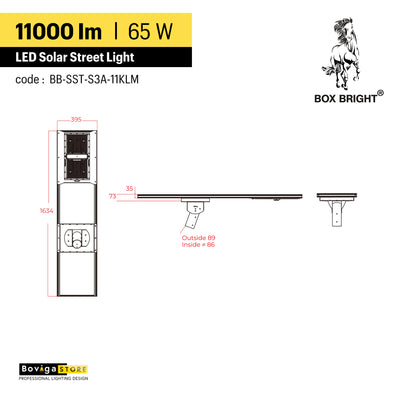 11000 lm ~ โคมไฟถนนโซล่าเซลล์ รุ่น Star Light | ความสูงติดตั้งแนะนำ 8-10 เมตร
