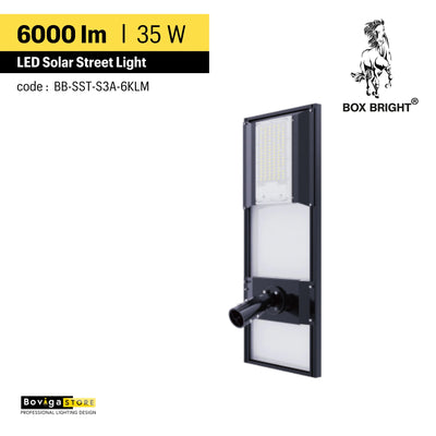 6000 lm ~ โคมไฟถนนโซล่าเซลล์ รุ่น Series3A BOX BRIGHT | ความสูงติดตั้งแนะนำ 5 - 6 เมตร