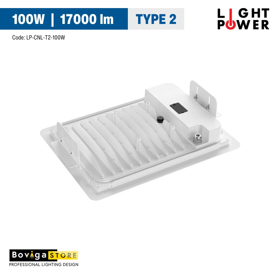100W รุ่น TYPE 2 LED Canopy Light | โคมไฟปั๊มน้ำมัน LED ทนทาน ประสิทธิภาพสูง ประกัน 3 ปี