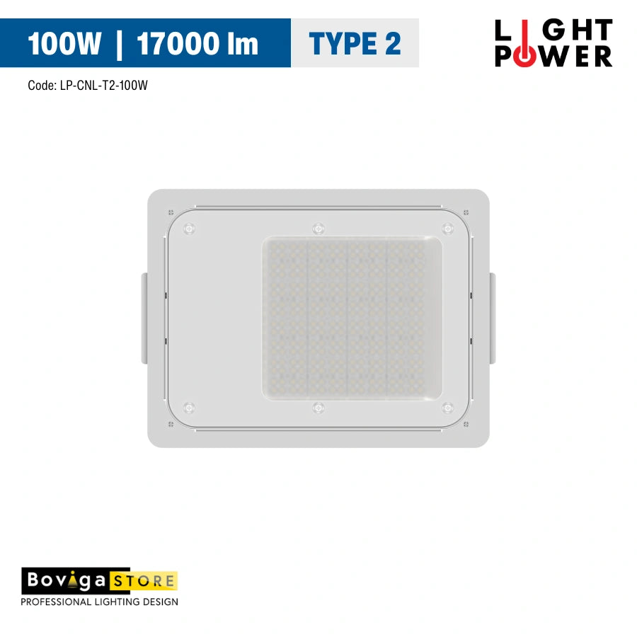 100W รุ่น TYPE 2 LED Canopy Light | โคมไฟปั๊มน้ำมัน LED ทนทาน ประสิทธิภาพสูง ประกัน 3 ปี