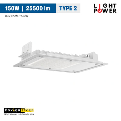 150W รุ่น TYPE 2 LED Canopy Light | โคมไฟปั๊มน้ำมัน LED ทนทาน ประสิทธิภาพสูง ประกัน 3 ปี