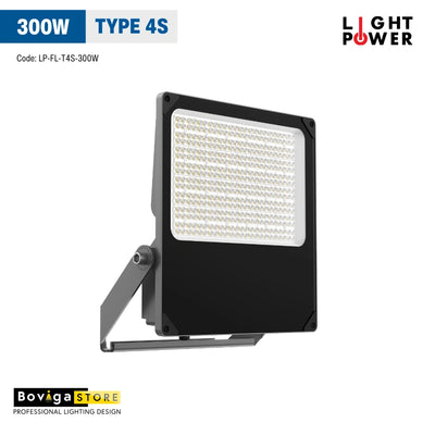 300W รุ่น TYPE 4S | โคมไฟฟลัดไลต์ LED ประหยัดพลังงาน แสงนิ่ง Flicker-Free ประกัน 3 ปี