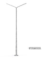 เสาปลายเรียว ปลาย 1.5" ชุบกัลวาไนท์ กิ่งคู่ สำหรับโคมไฟถนน ความสูง 4.60-7.60 เมตร แบรนด์ LUNAR ~ Tapered Lighting Pole: Double Branch