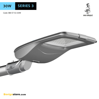 โคมไฟถนน LED 30W รุ่นใหม่ Series 3 แบรนด์ BOX BRIGHT สวยงาม ทนทาน ติดตั้งง่าย