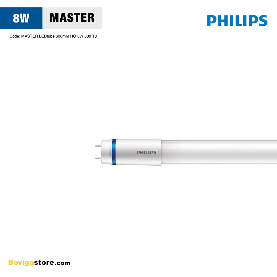 หลอดไฟ LED T8 ขนาด 8W รุ่น Master อายุการใช้งาน 60000 ชั่วโมง แบรนด์ PHILIPS แสงขาว warm white 3000k