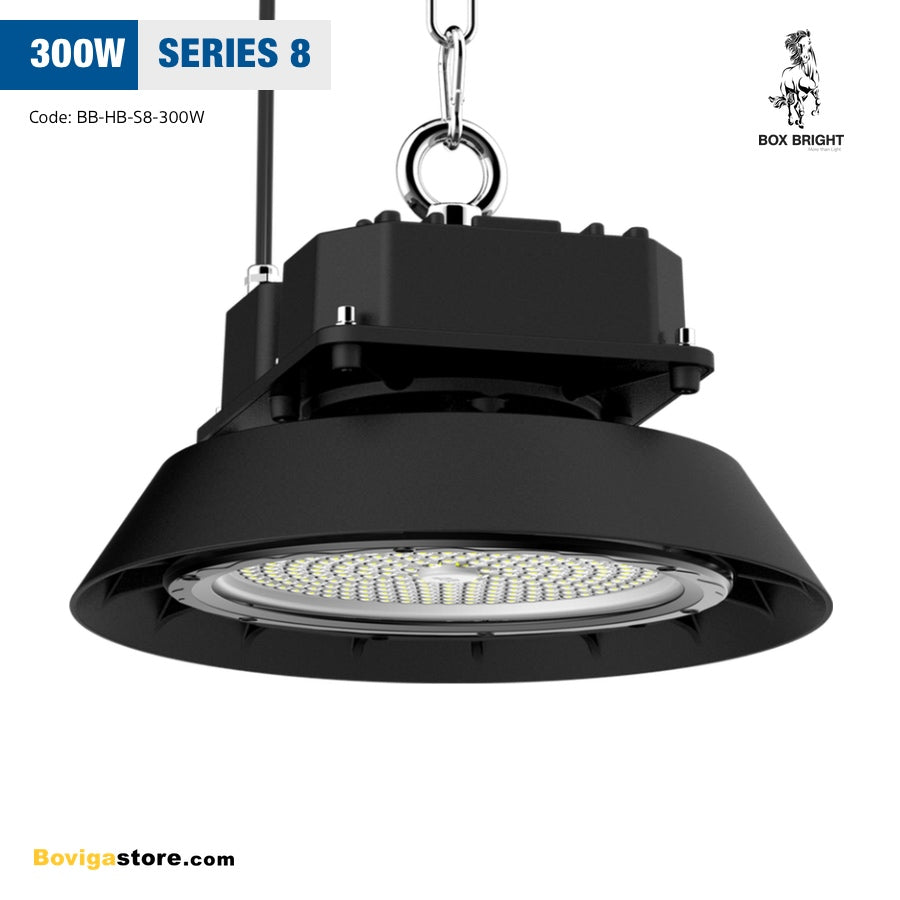 โคมไฟ LED High Bay | โคมไฮเบย์ LED 300W แบรนด์ BOX BRIGHT รุ่น Series 8 ความสูงแนะนำติดตั้งที่ 10 ถึง 15 เมตร